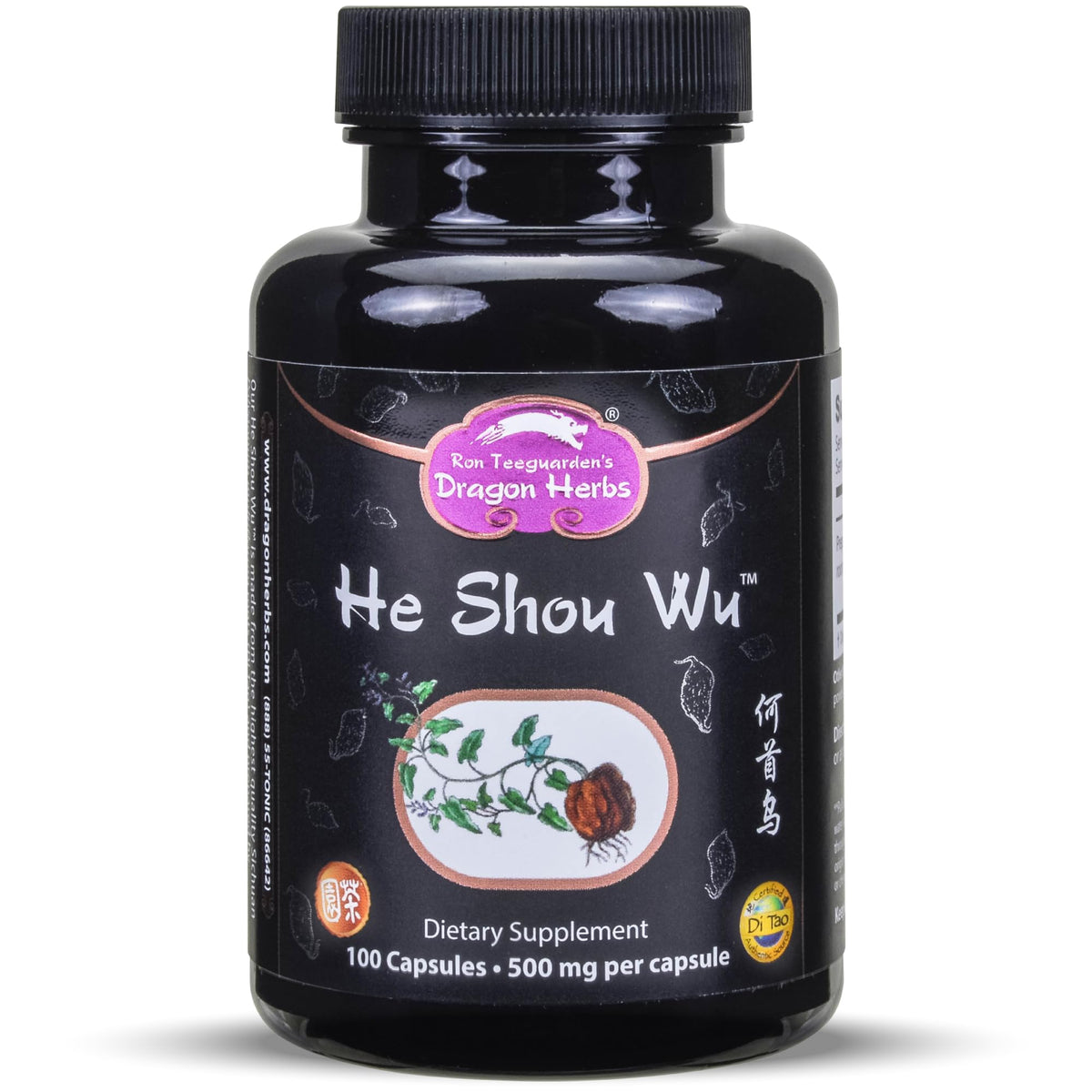 Dragon Herbs He Shou Wu bottle label