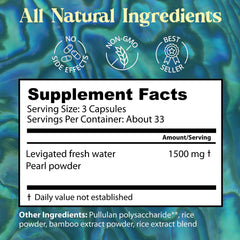 Pearl powder loose form next to capsules