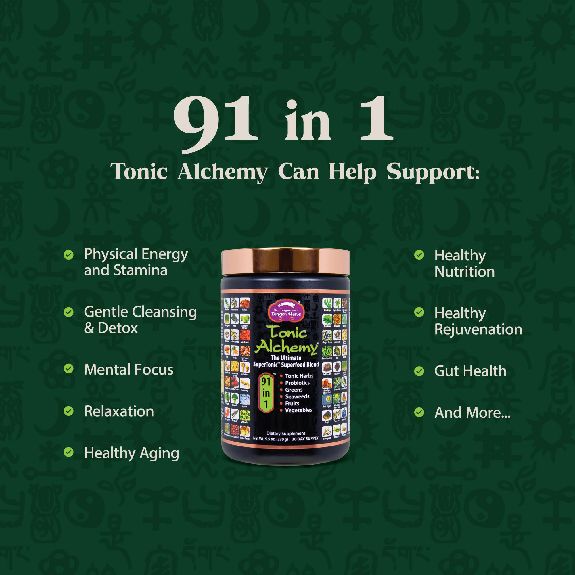 Ingredients chart highlighting 91 ingredients