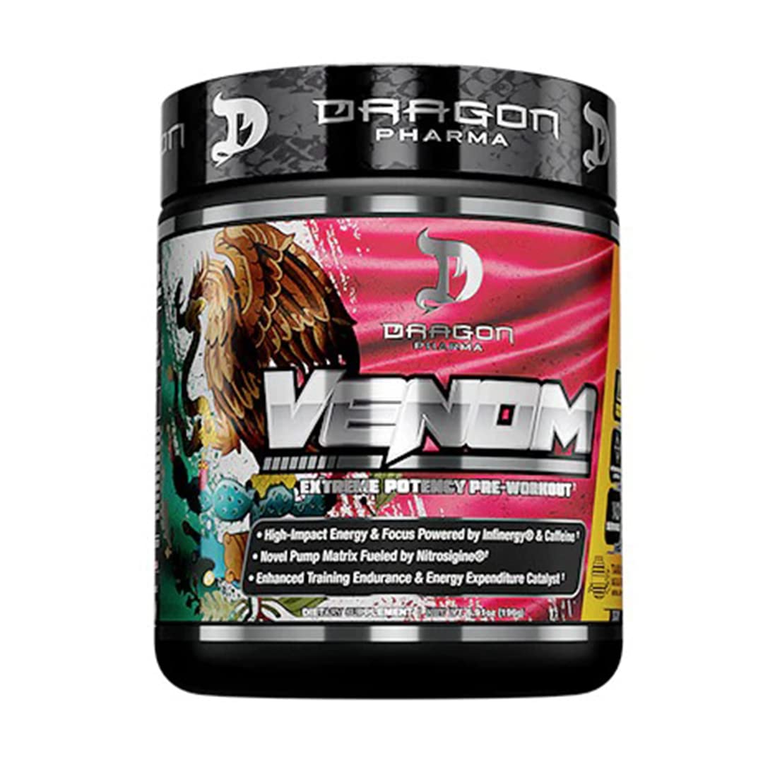 DRAGON PHARMA Venom Extreme Potency Pre-Workout label - Tamarindo Aqua Fresca flavor
