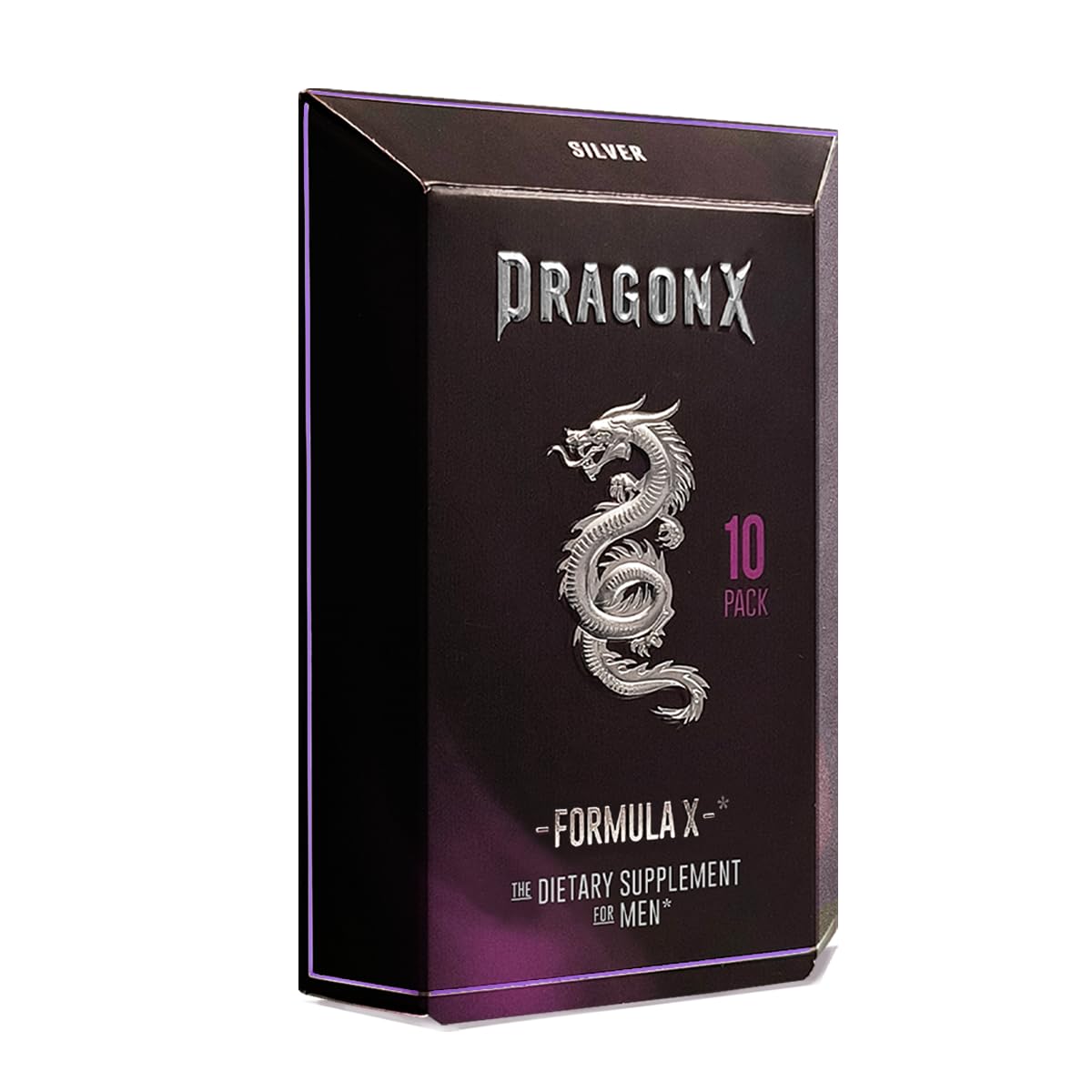 DRAGONX Silver bottle with ingredient icons conveys science-backed reliability