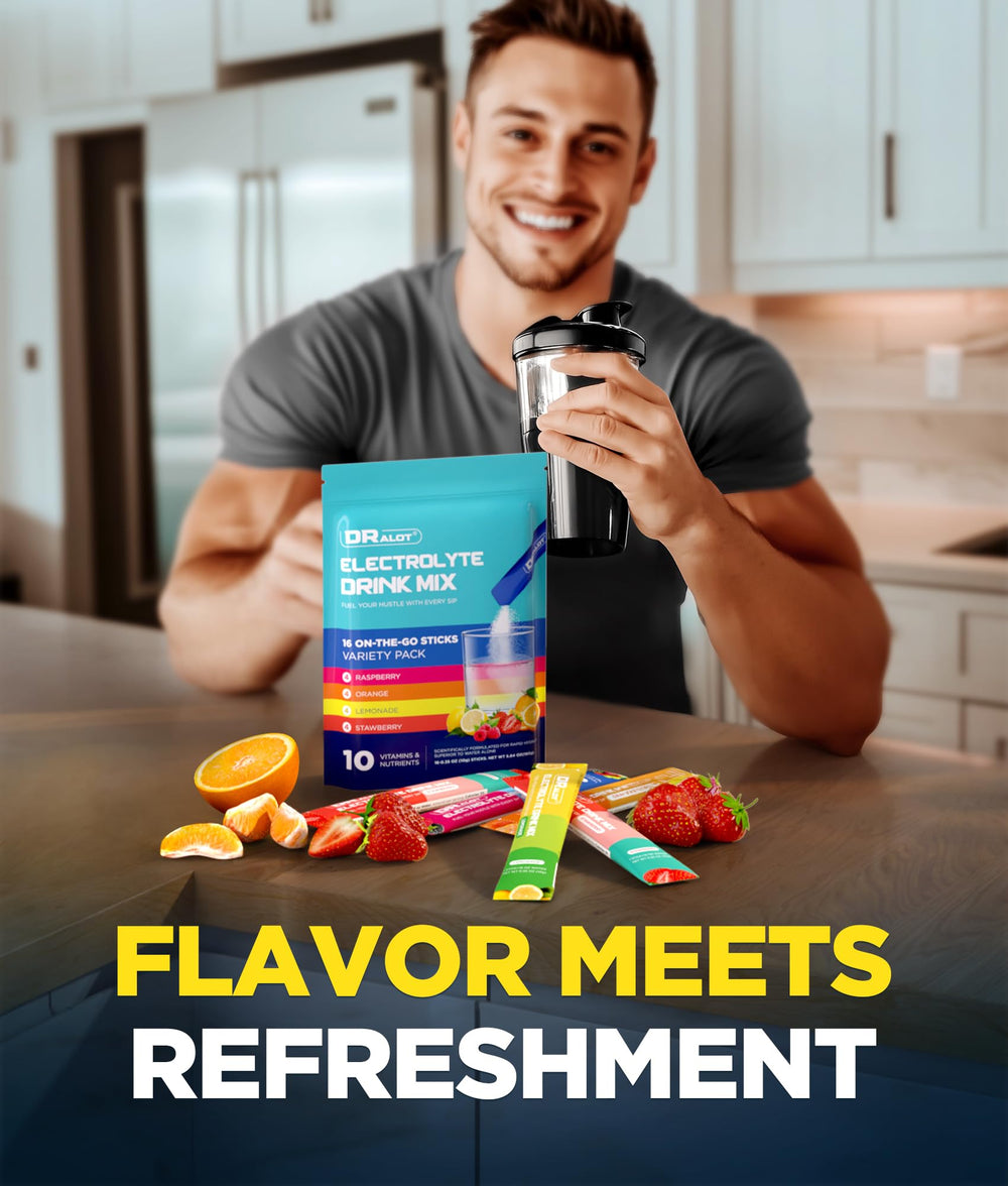 Nutrition highlights showing 5 electrolytes and 5 vitamins