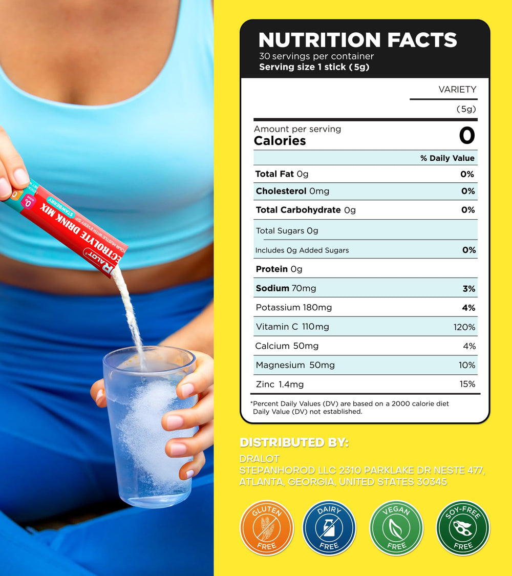 On-the-go hydration with travel-friendly Dralot Juicy Splash sachets