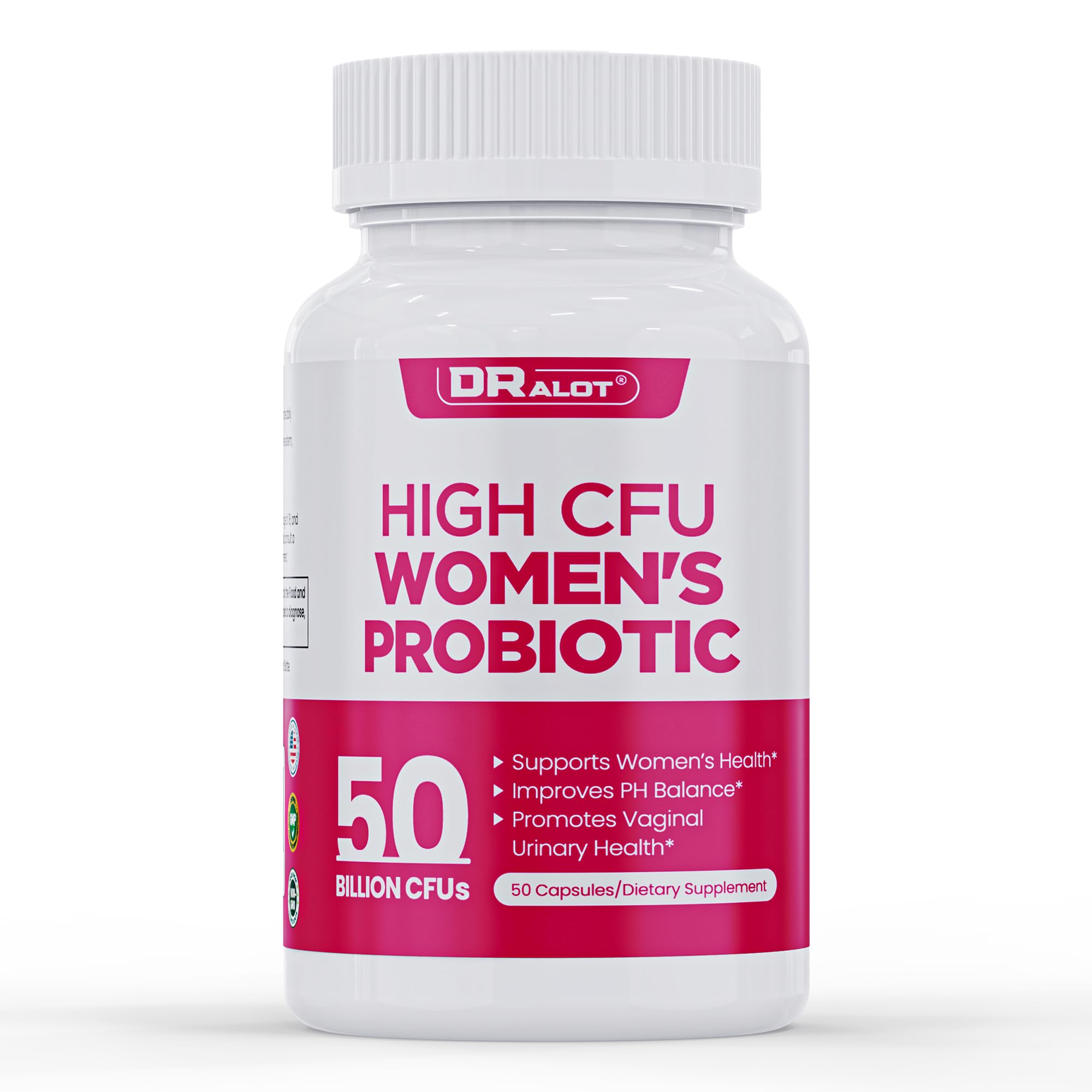 Close-up of Dralot Probiotics for Women with Super Enzyme Blend