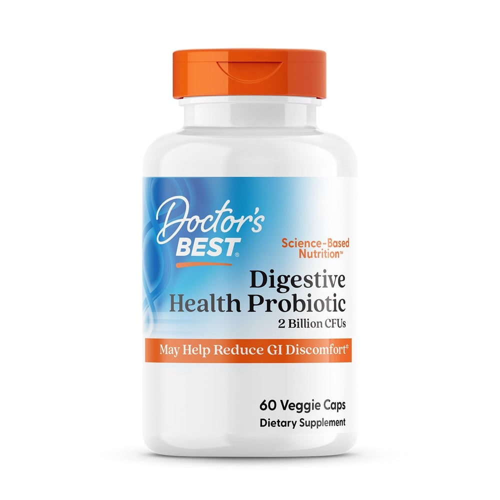 Doctor's Best Digestive Health Probiotic bottle with Lactospore 60 veggie caps
