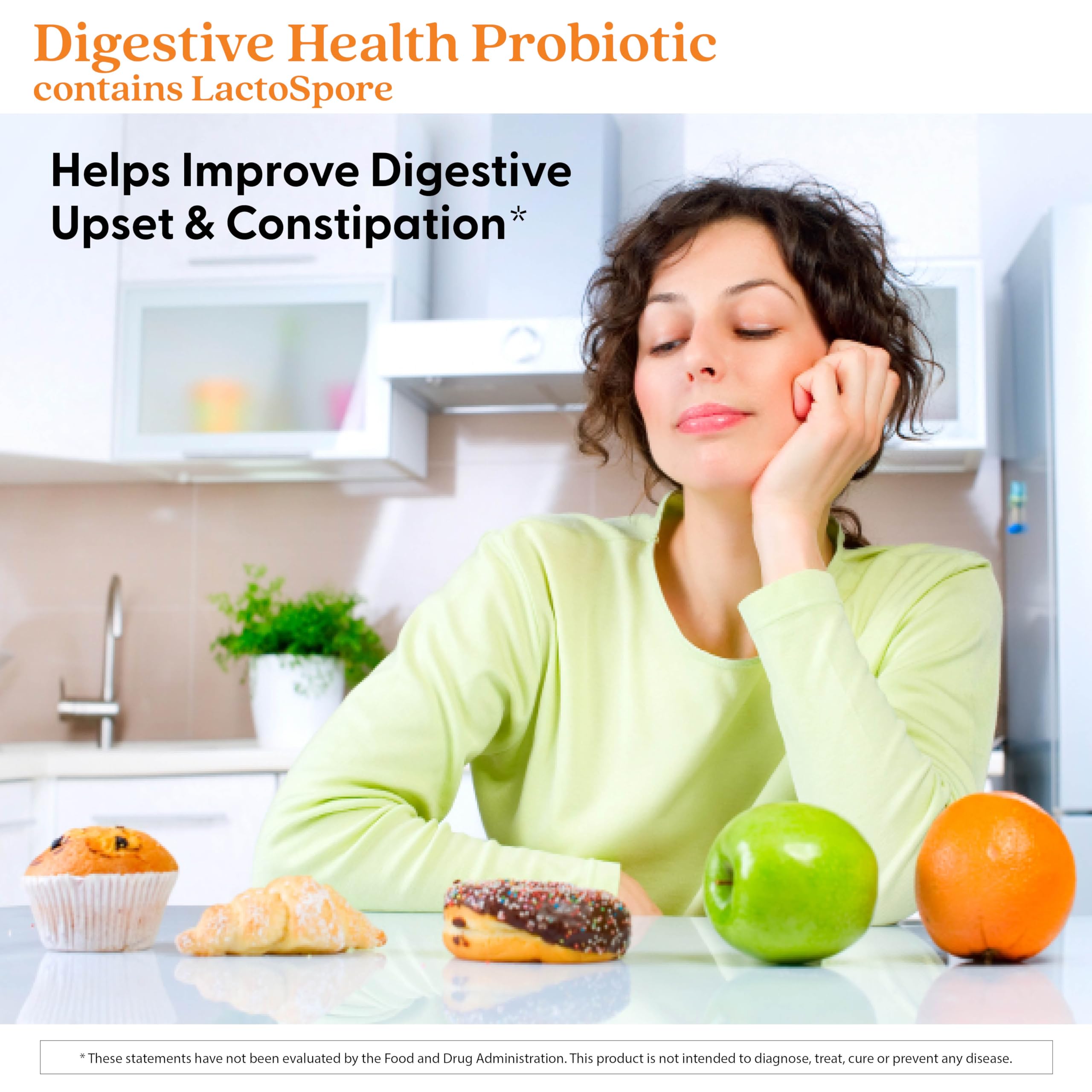 Ingredients listing shows Lactospore Bacillus coagulans