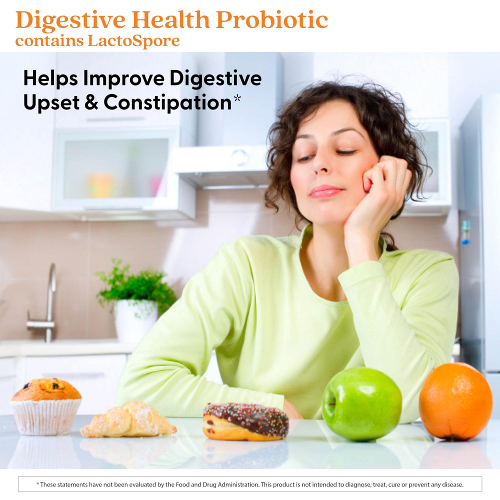 Ingredients listing shows Lactospore Bacillus coagulans