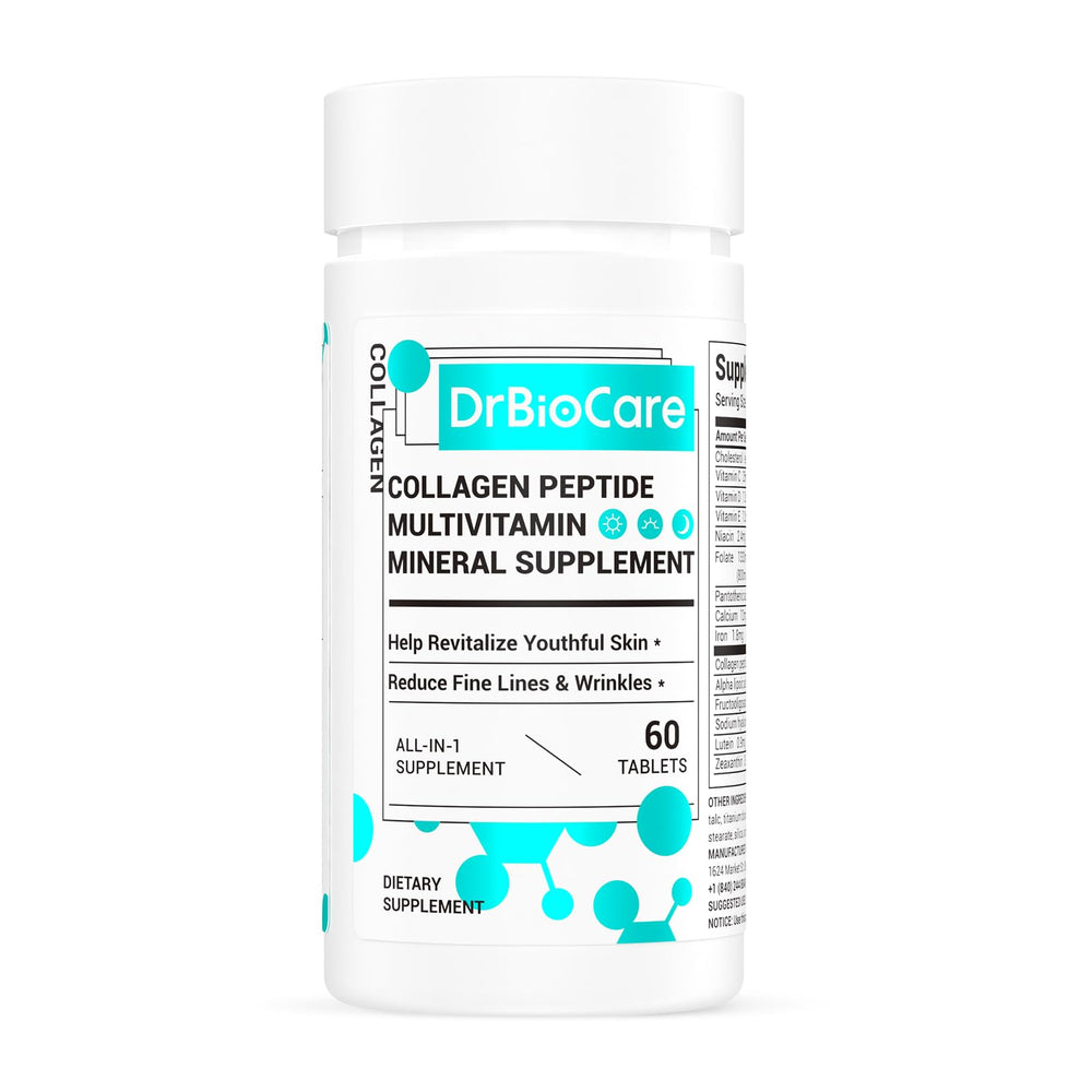 Front view of DrBioCare Collagen Peptides for Women bottle with white background