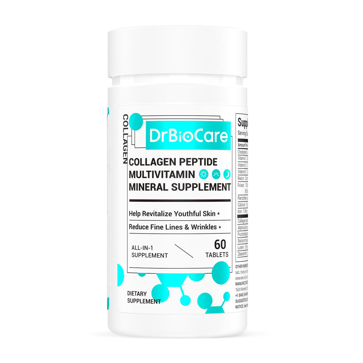 Front view of DrBioCare Collagen Peptides for Women bottle with white background