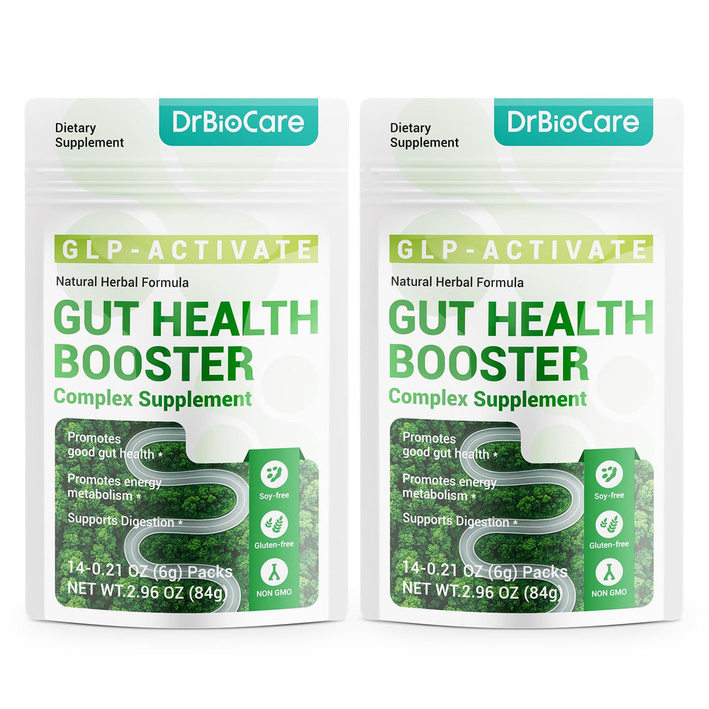 DrBioCare Gut Health Booster Complex bottle and capsules