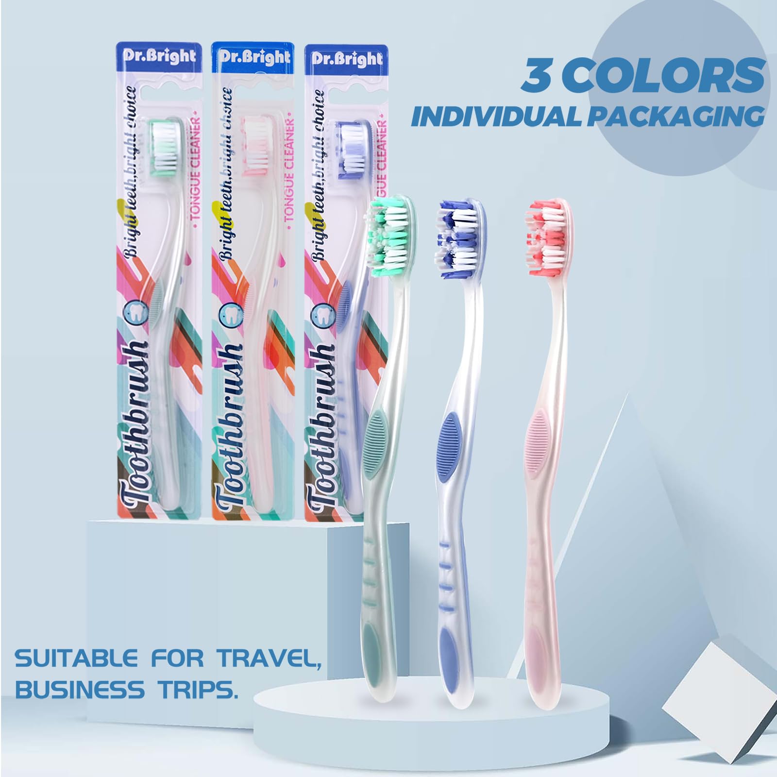 DR.BRIGHT 6-pack toothbrush - travel packaging