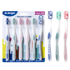 Dr.BRIGHT medium toothbrush for adults – pack of six (image 1)