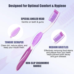 Close-up of toothbrush head showing tongue scraper on back