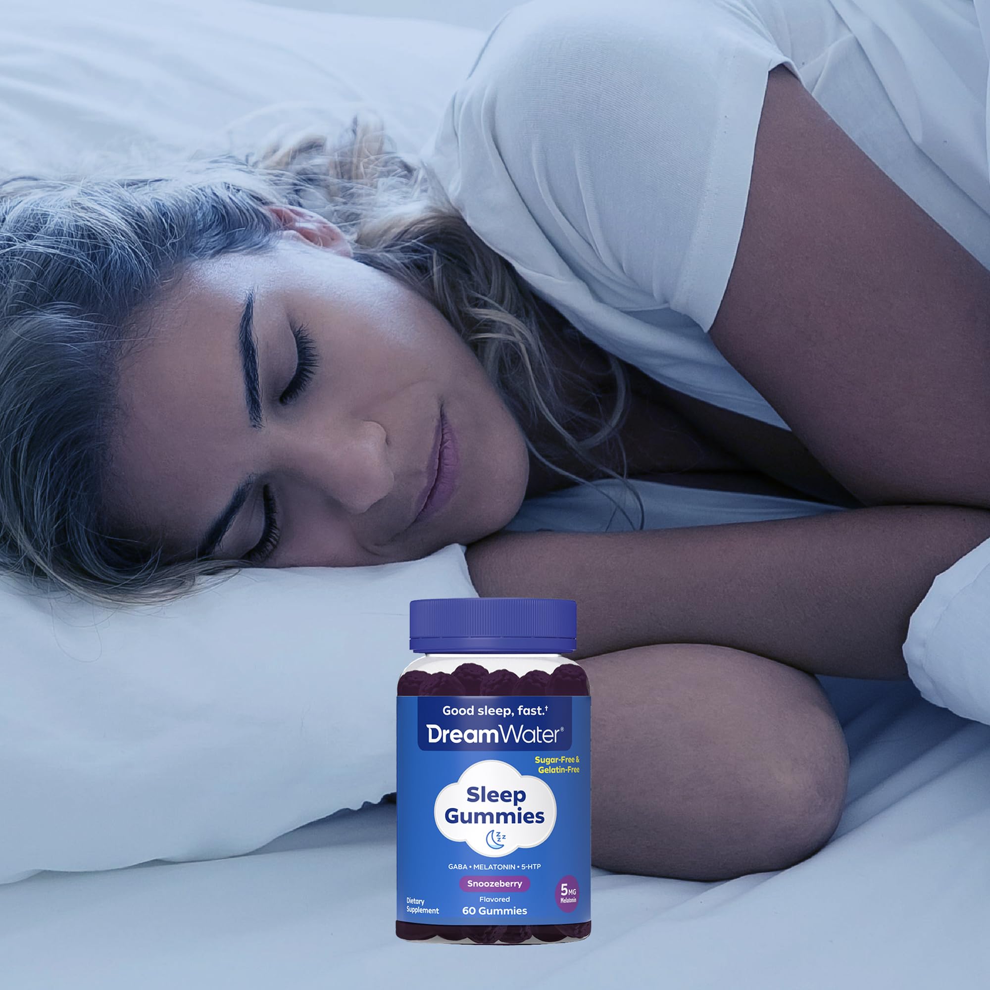 60-count bottle shown for travel-friendly sleep aid