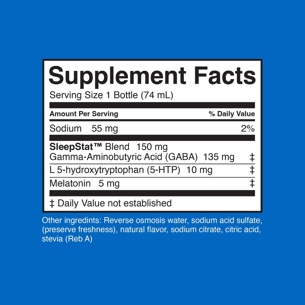 Dream Water SleepStat graphic with bottle and label