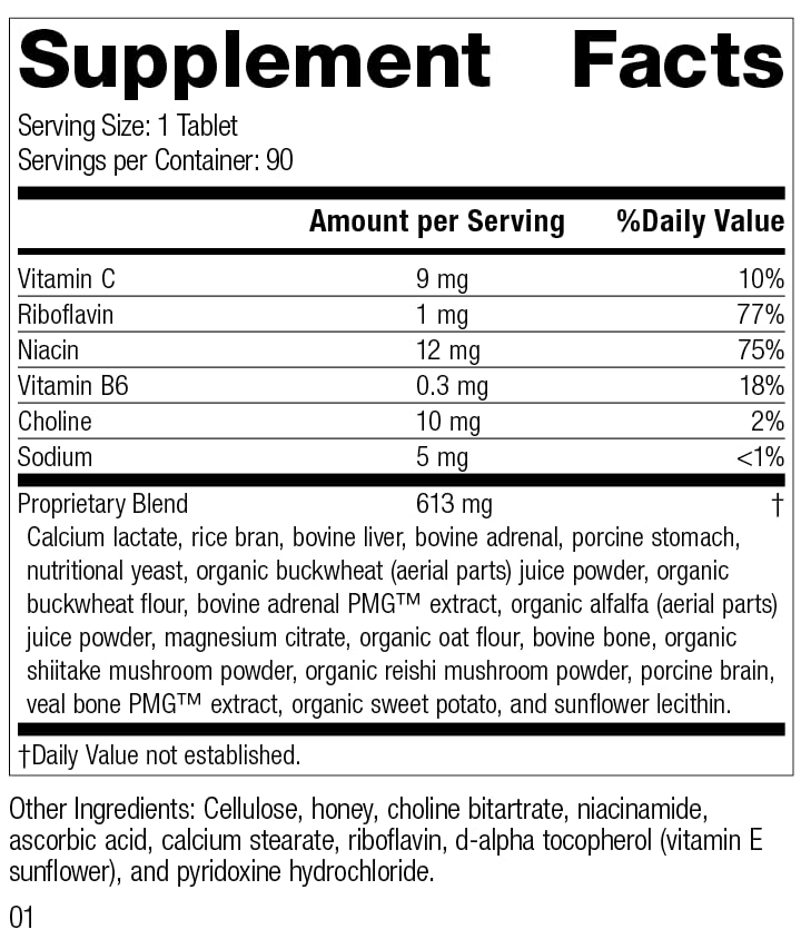 Close-up of Drenamin adrenal function formula