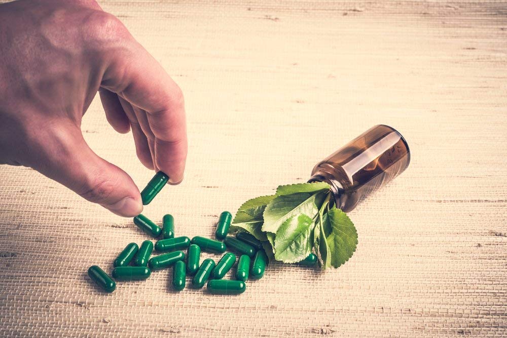 Close-up of mood support capsules