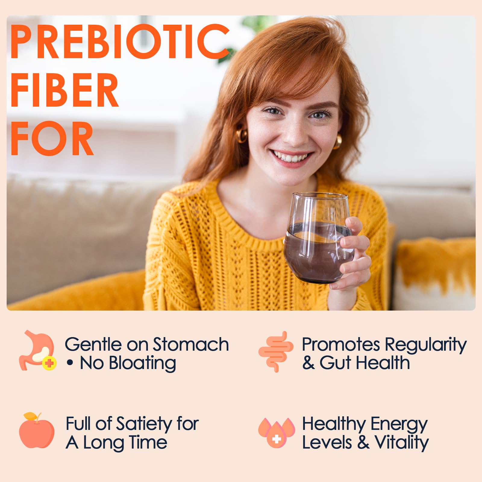 Ingredients collage: acacia fiber, baobab, inulin, oat fiber and FOS