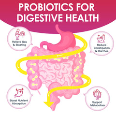 Digestive enzymes and prebiotics included with the probiotic formula