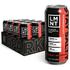 Front view of LMNT Sparkling Electrolyte Watermelon Salt can