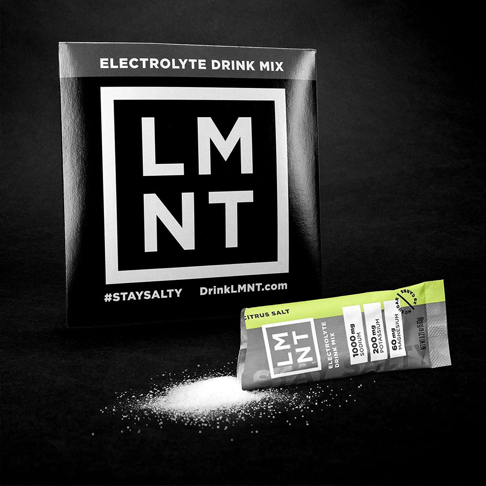 LMNT Zero Sugar Electrolytes Sample Pack packaging and flavor on display