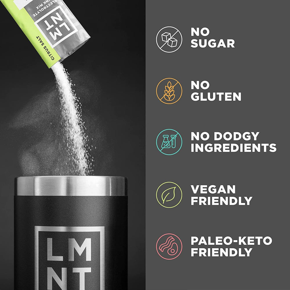 Serving stick of LMNT Zero Sugar Electrolytes with 1000 mg sodium