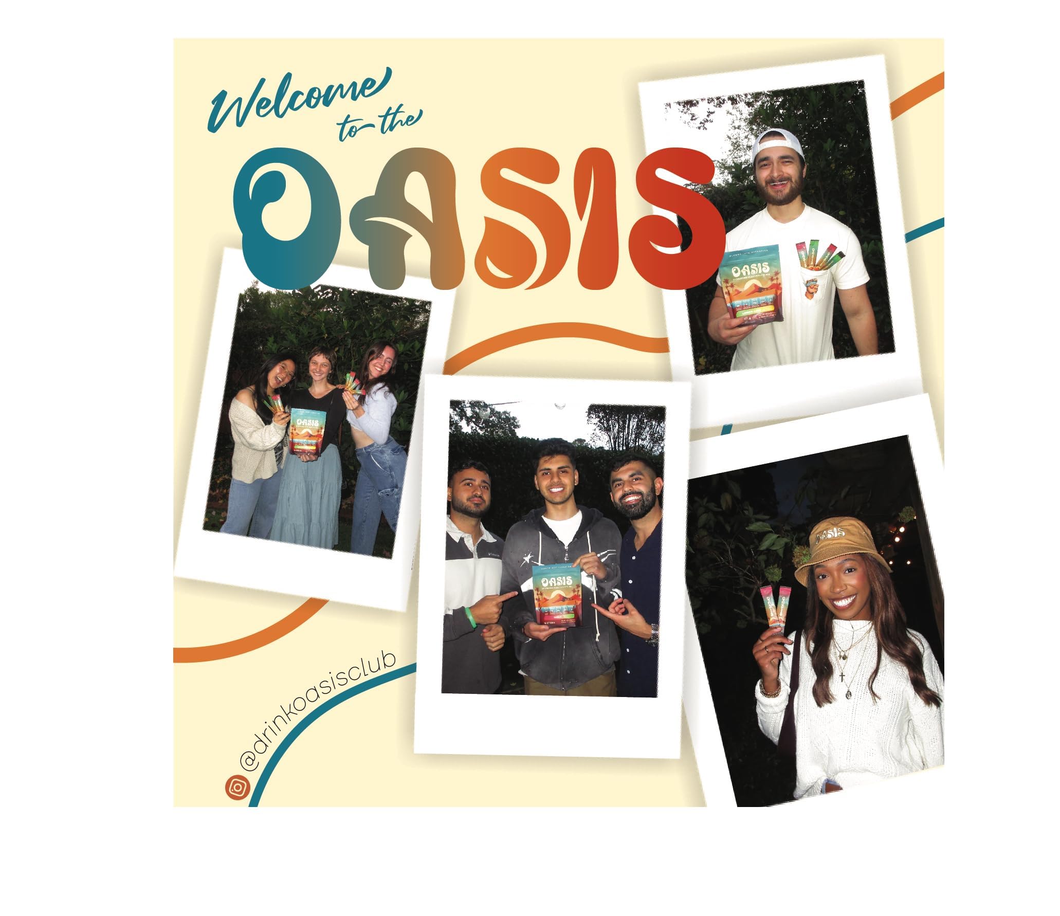 Drink Oasis bottle pouring powder into water for easy use.