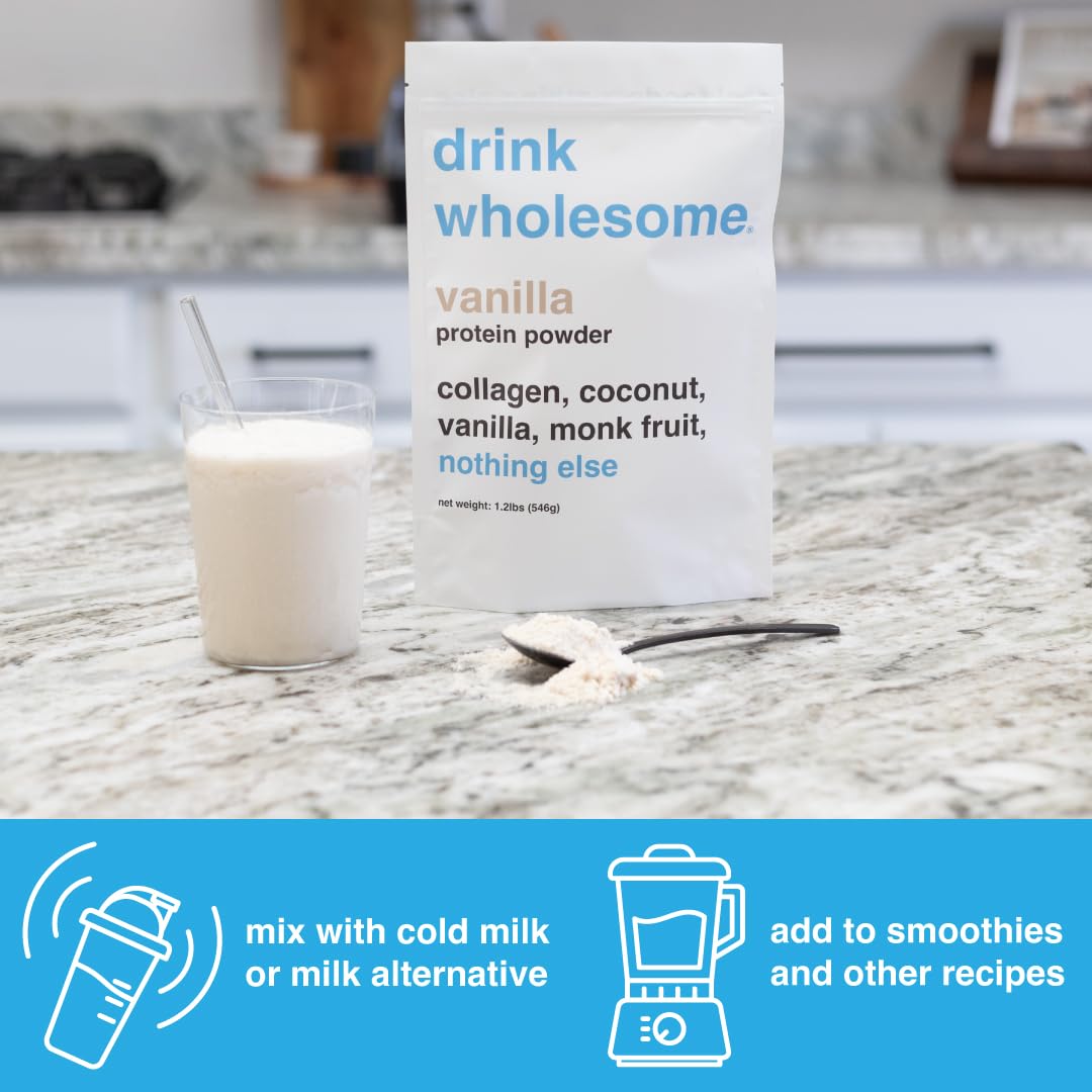Close-up of dairy-free ingredients in Drink Wholesome formula for sensitive digestion