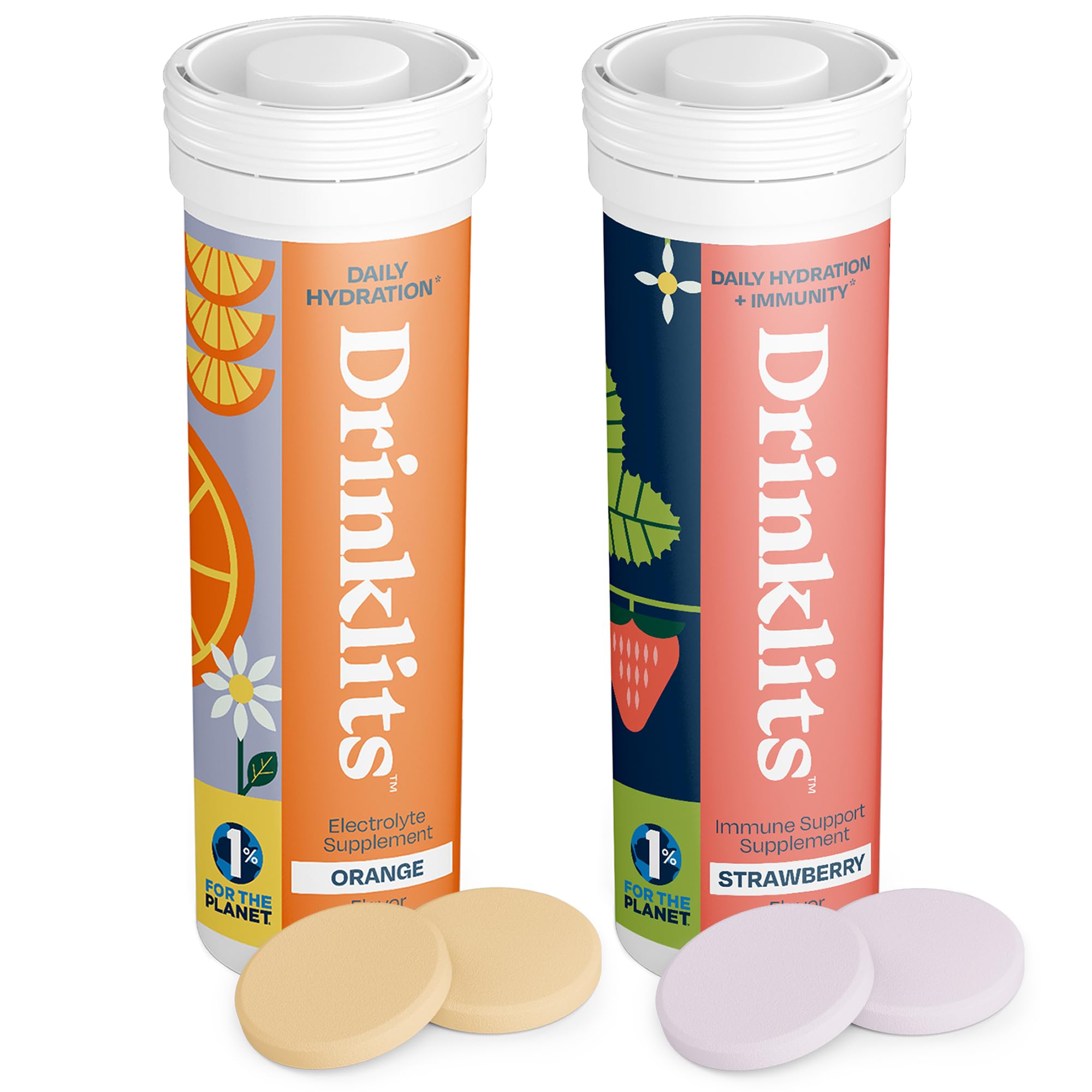 Drinklits Orange Daily Hydration tube showing crisp electrolytes for refreshing on-the-go hydration.