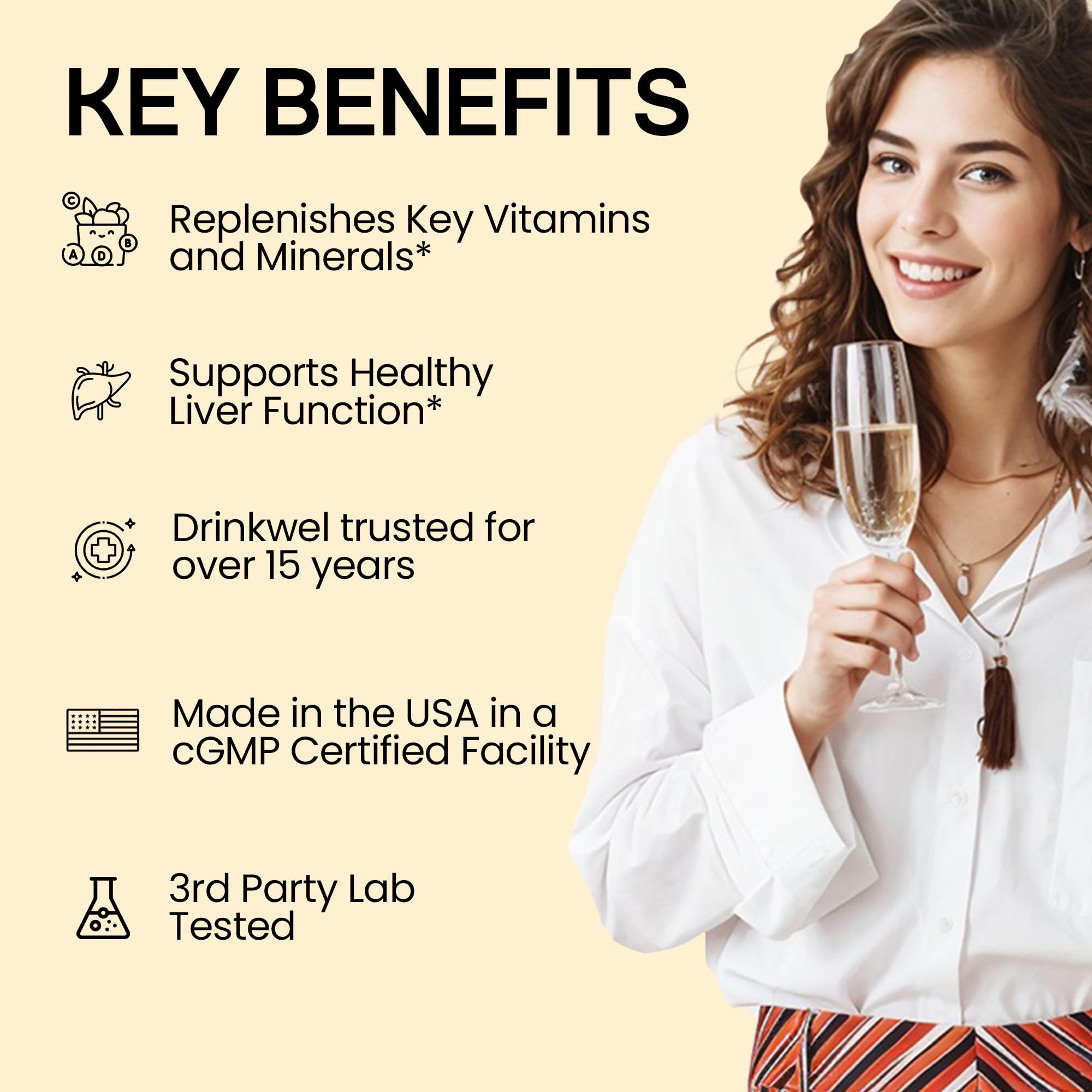 Nutrition facts and ingredient list for Drinkwel Better Mornings