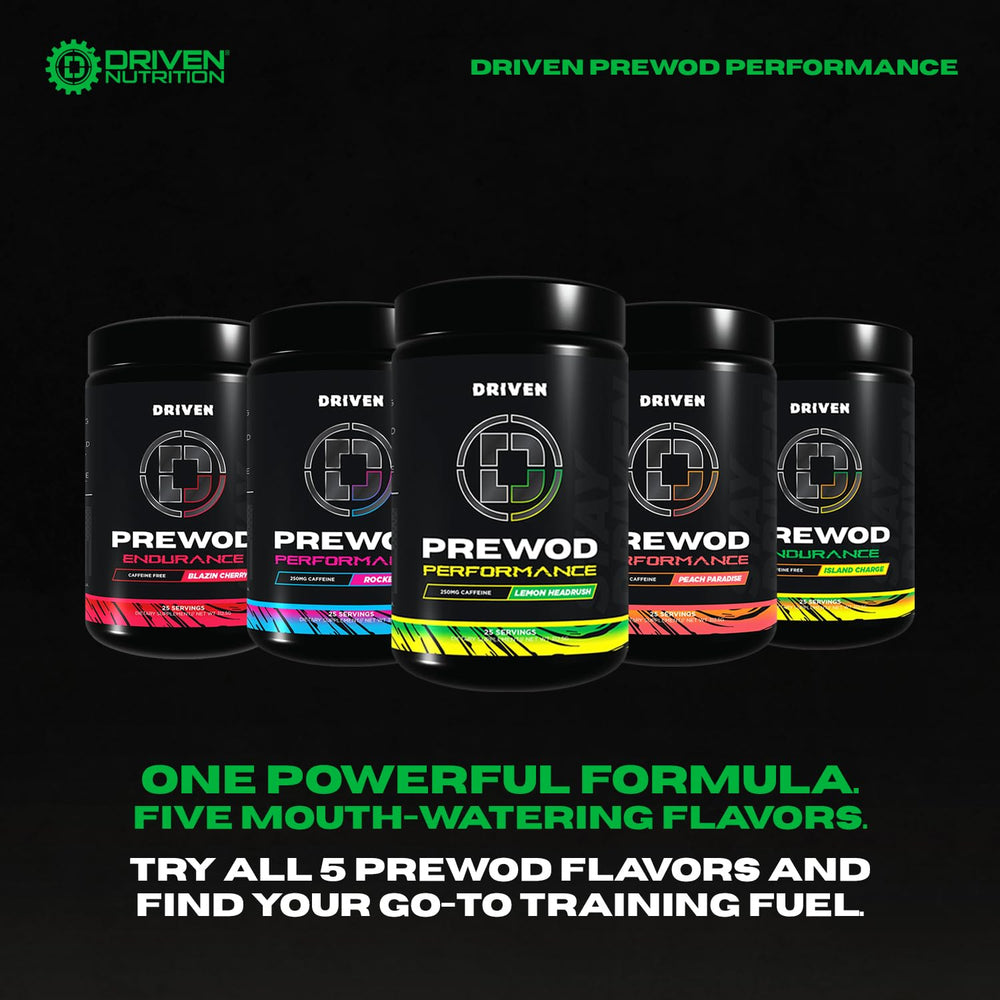 Driven Nutrition Pre WOD label-ingredients closeup confirms transparent formula and no proprietary blends.