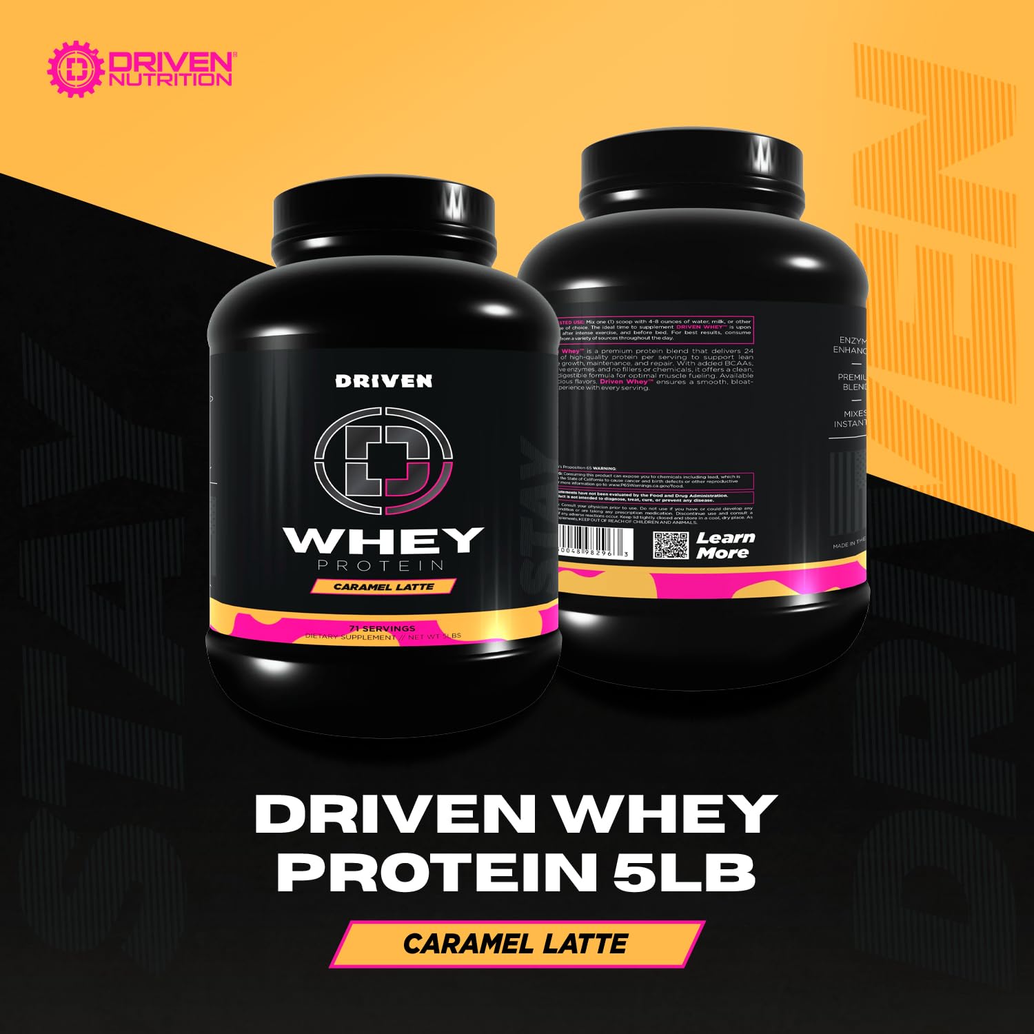 Driven Whey BCAAs and enzymes closeup highlighting absorption support