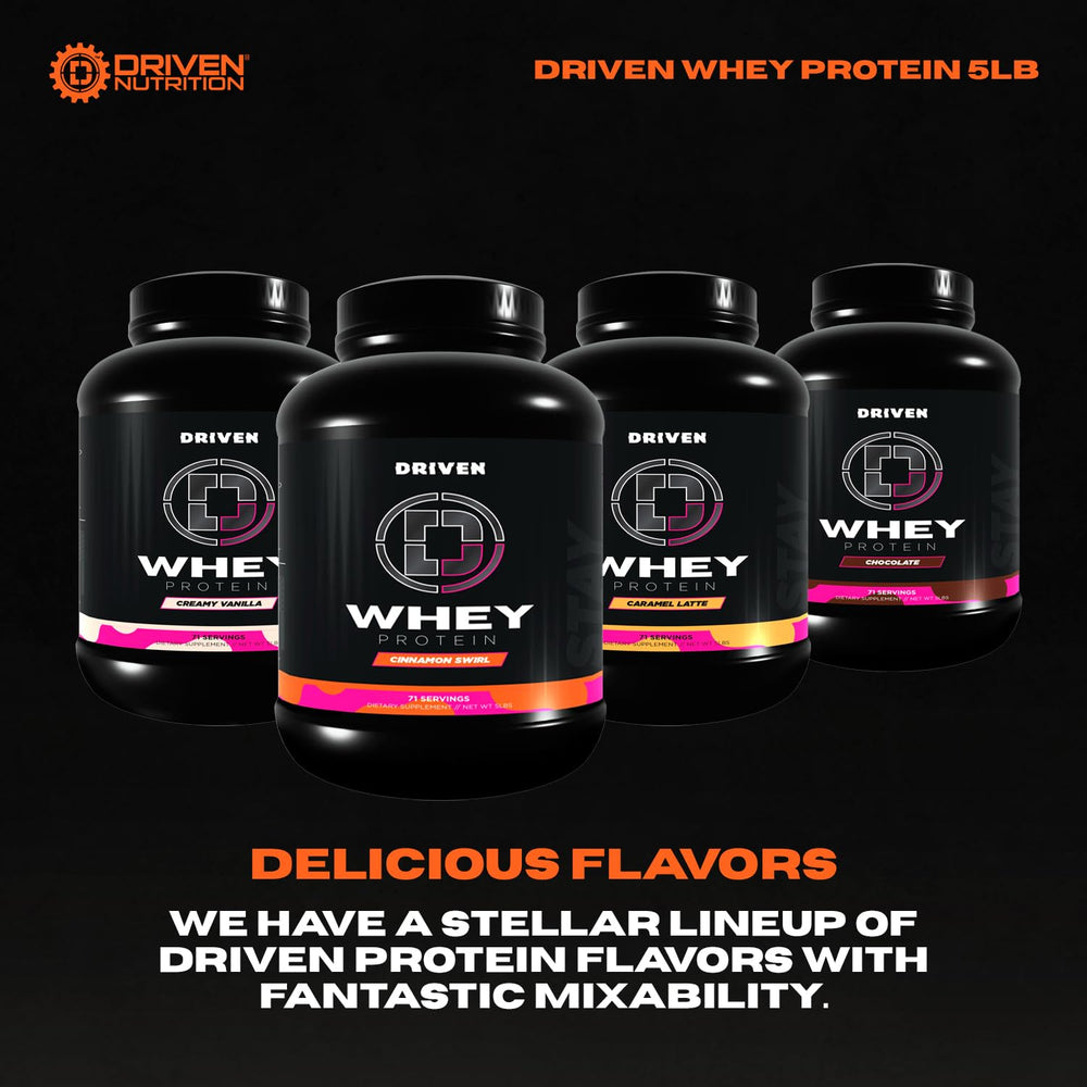 Driven WHEY shake in a cup shows smooth mixability with water