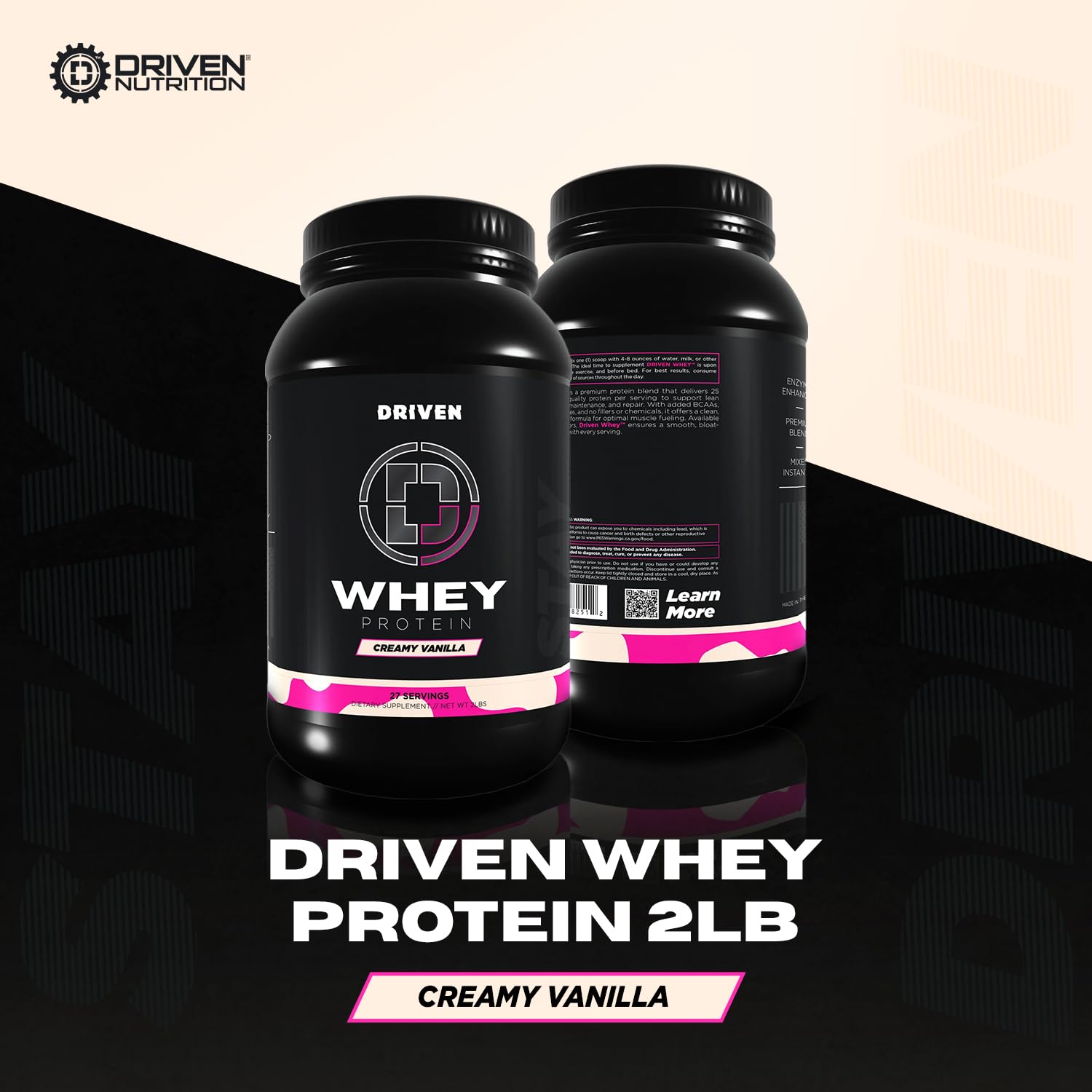 Driven WHEY shake-glass-vanilla shows a smooth, refreshing recovery drink texture.