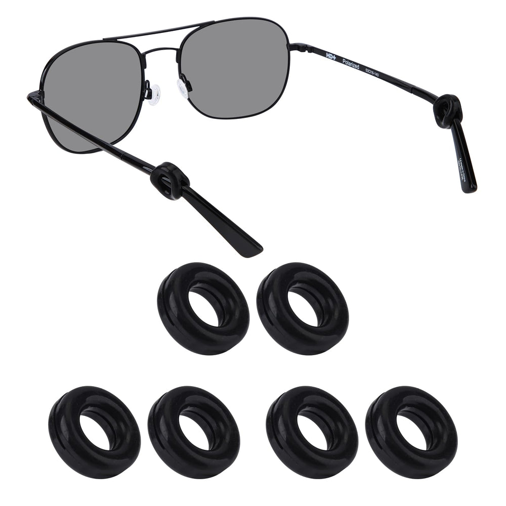 DROGO black ear grips for eyeglasses - front view
