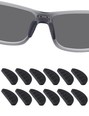 Drogo 6 pairs black silicone nose pads for eyeglasses - front view