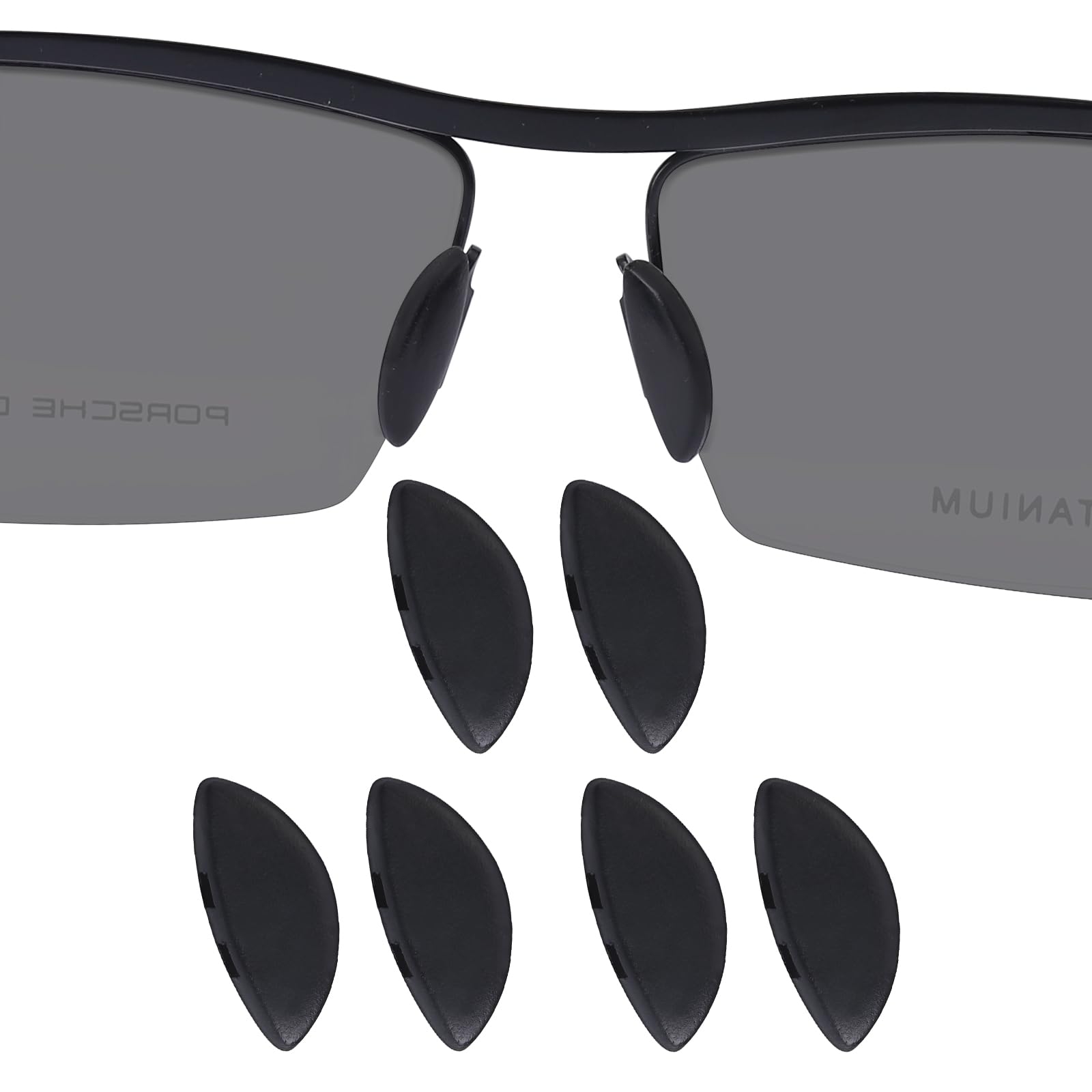 Drogo 15mm silicone nose pads (D-shaped) - black, plug-in