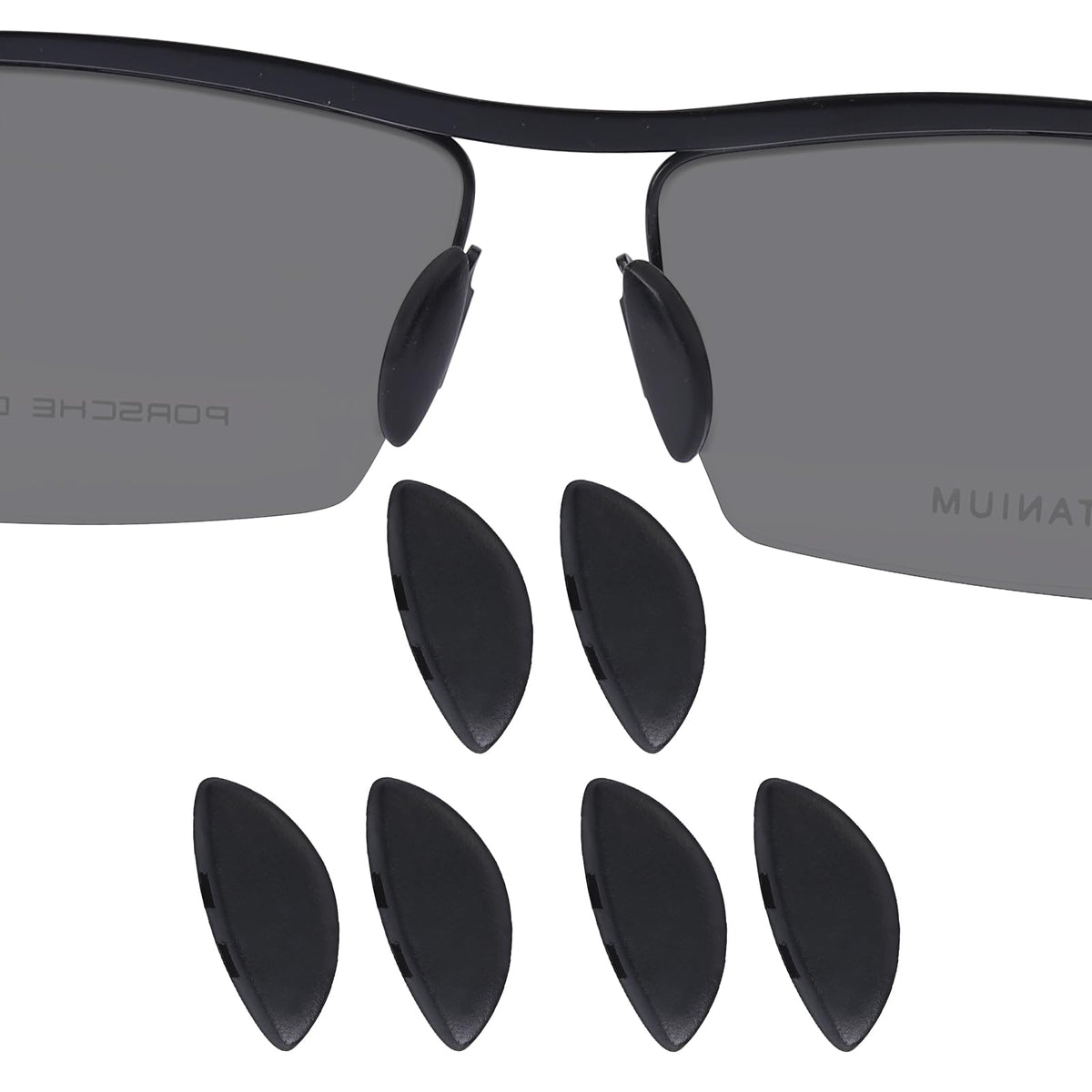 Drogo 15mm silicone nose pads (D-shaped) - black, plug-in