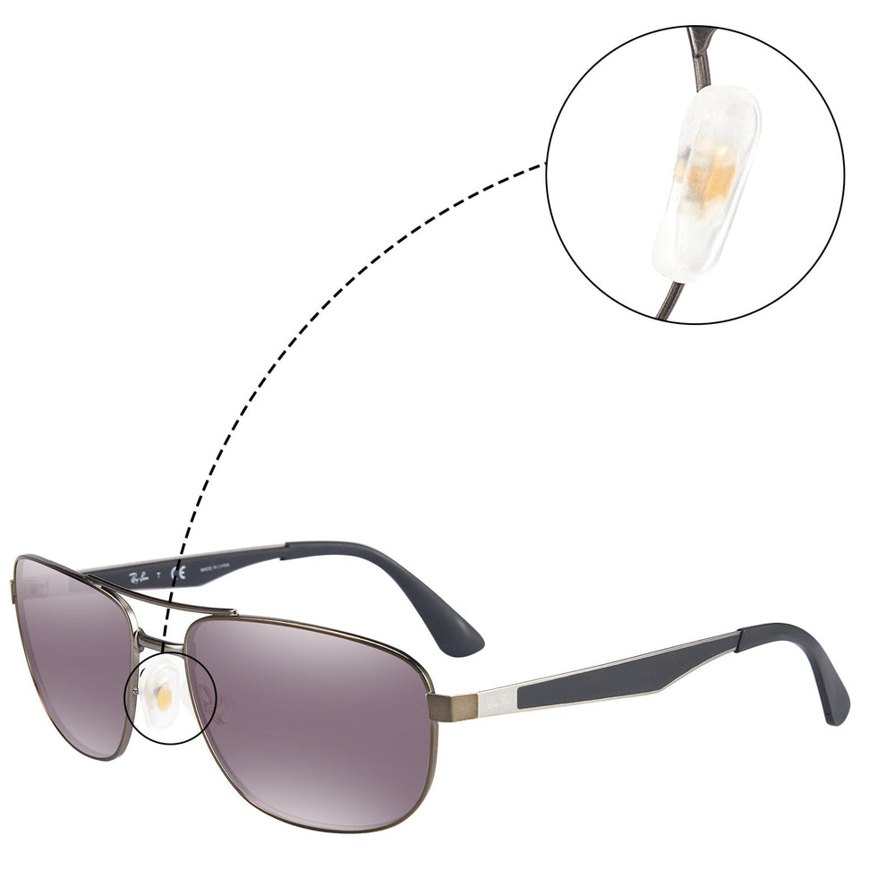 Anti-slip nose pad covers attached to eyeglasses frame