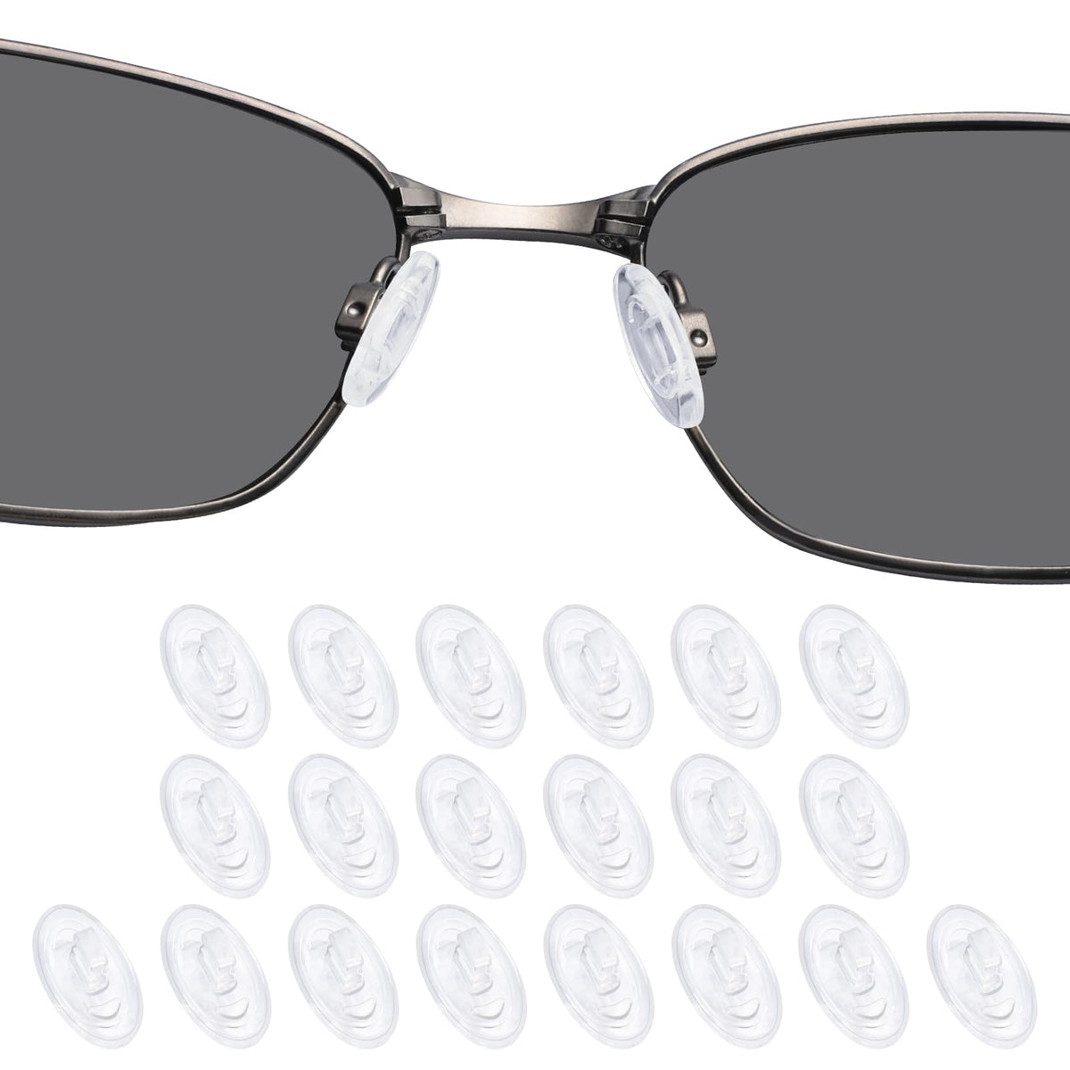 DROGO silicone nose pads set for Maui Jim and Oakley eyewear – 10 pairs in clear