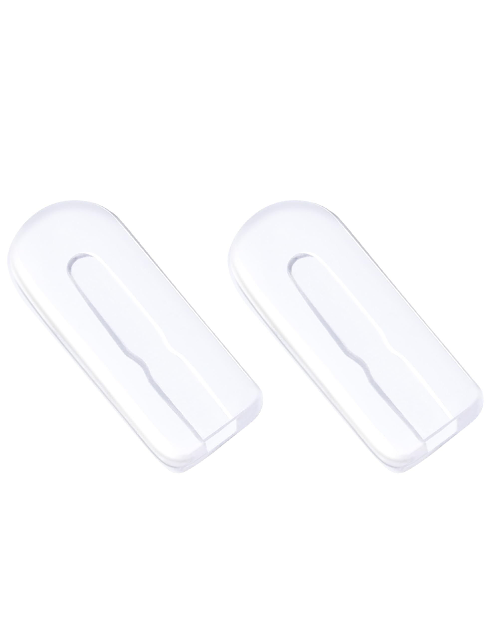 Close-up of Drogo silicone nose pads 12mm clear rectangle