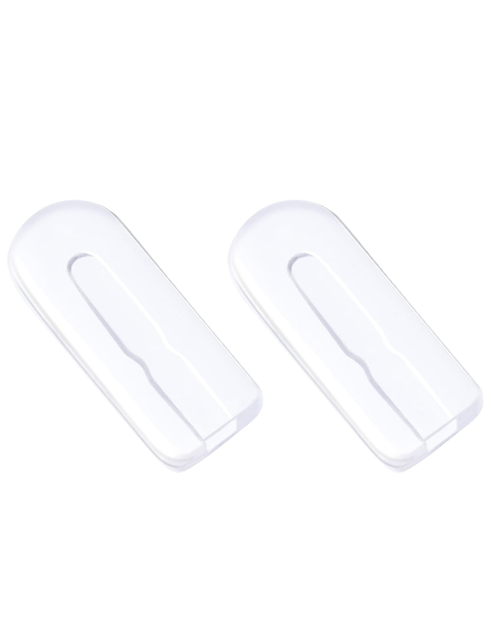 Close-up of Drogo silicone nose pads 12mm clear rectangle