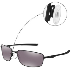 Silicone nose pads installed on sunglasses for secure, comfortable fit