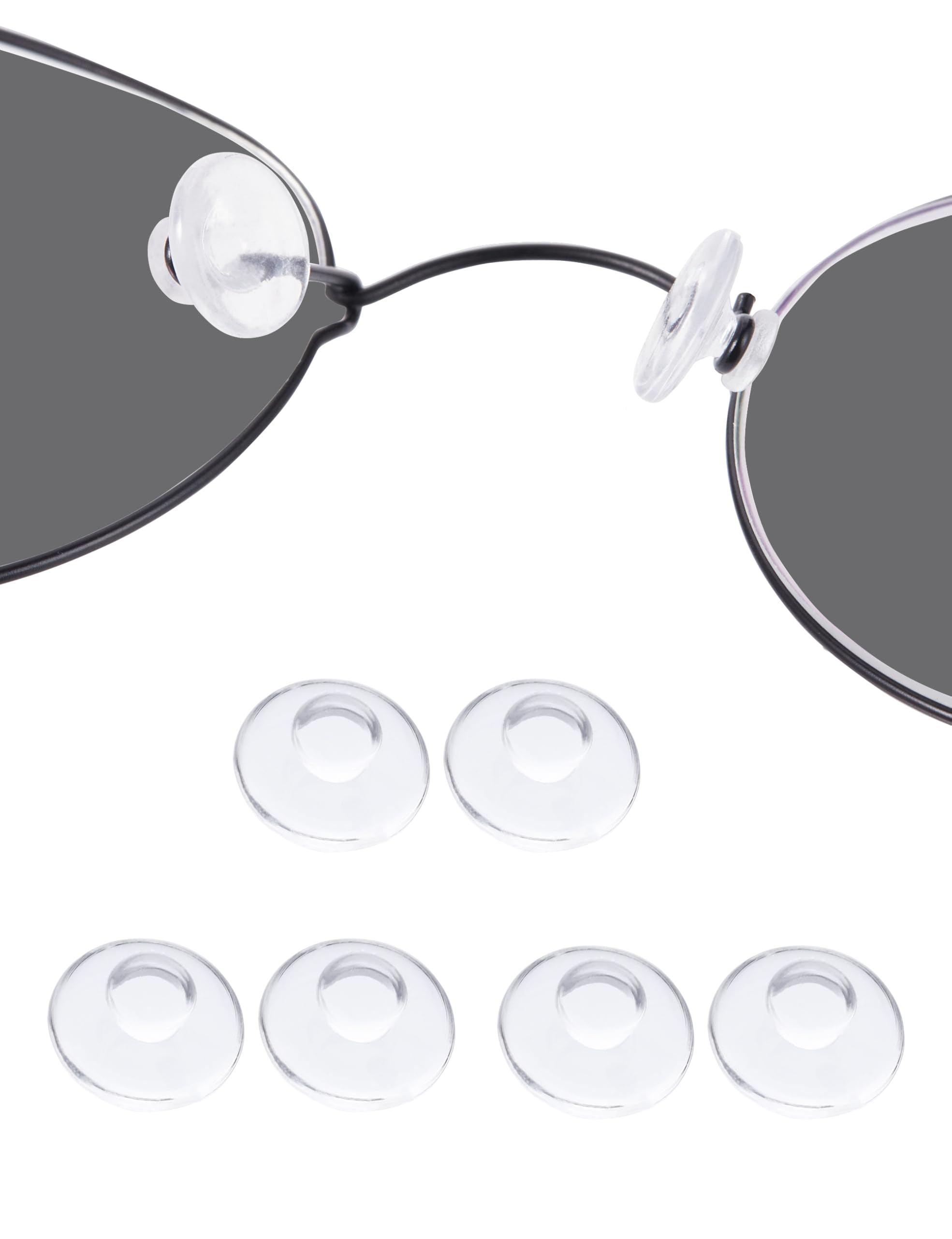 Drogo 3 pairs clear 9mm silicone eyeglass nose pads