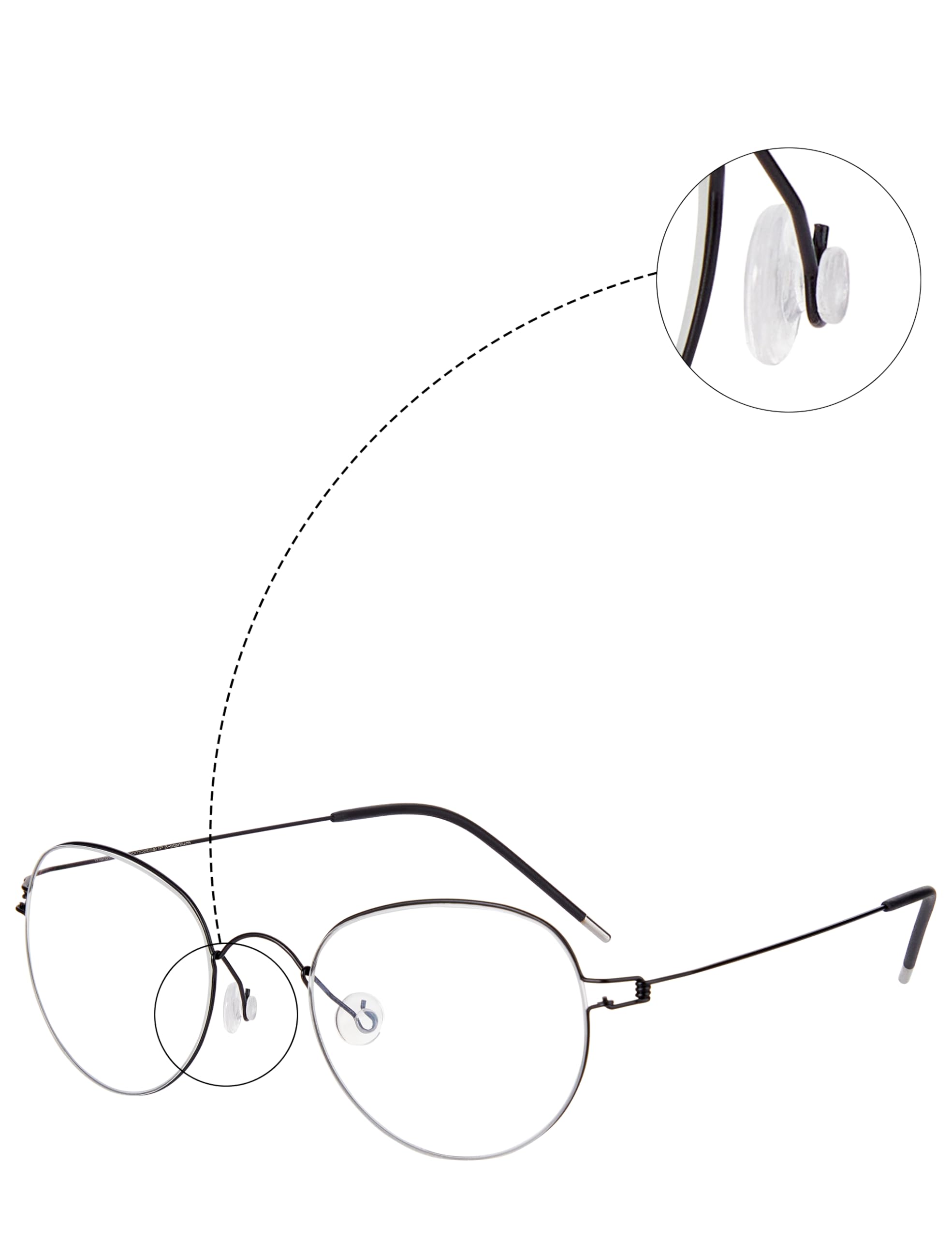 Illustration showing plug-in installation of nose pads