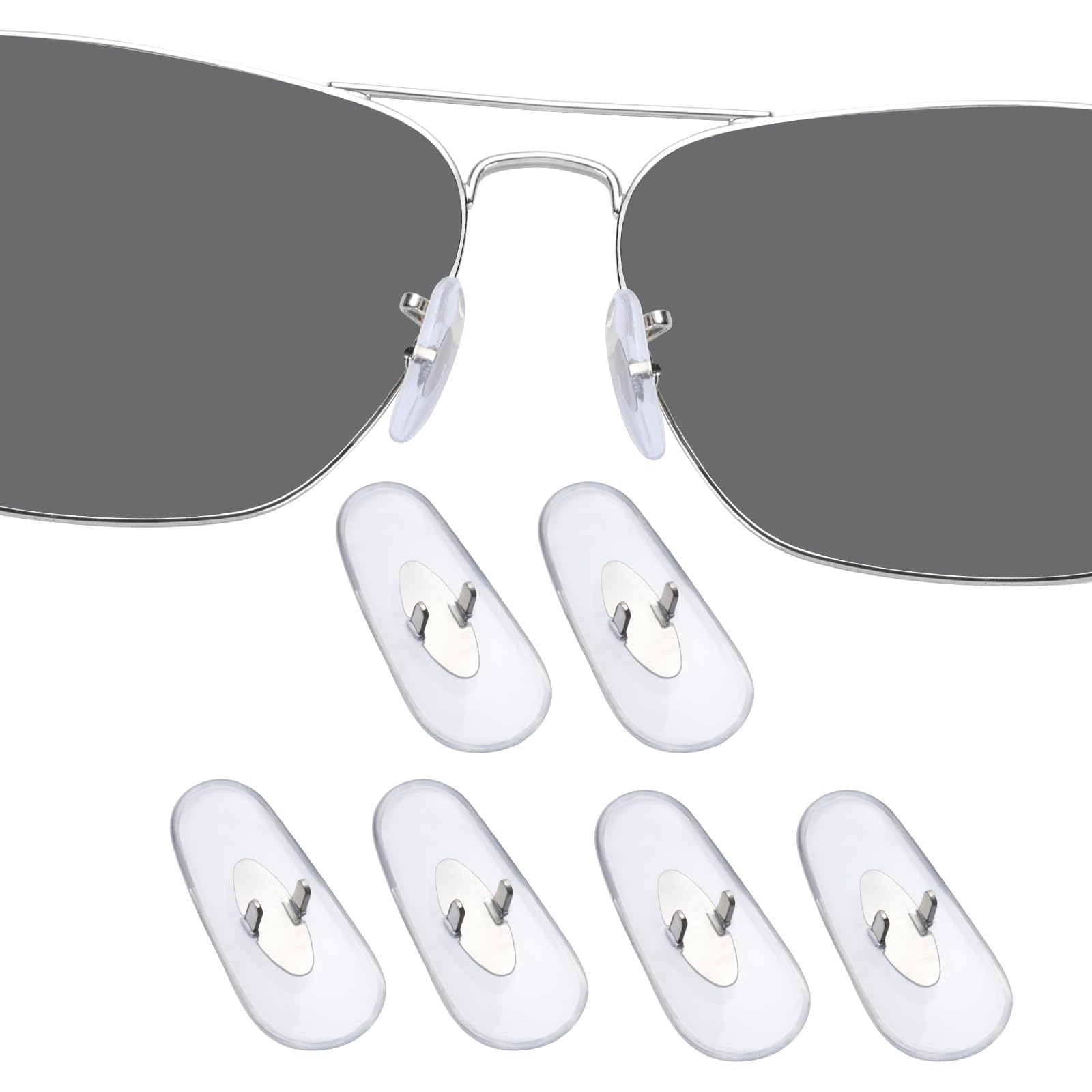 DROGO 3-pack clear silicone nose pads for Ray-Ban sunglasses RB3025/RB3026