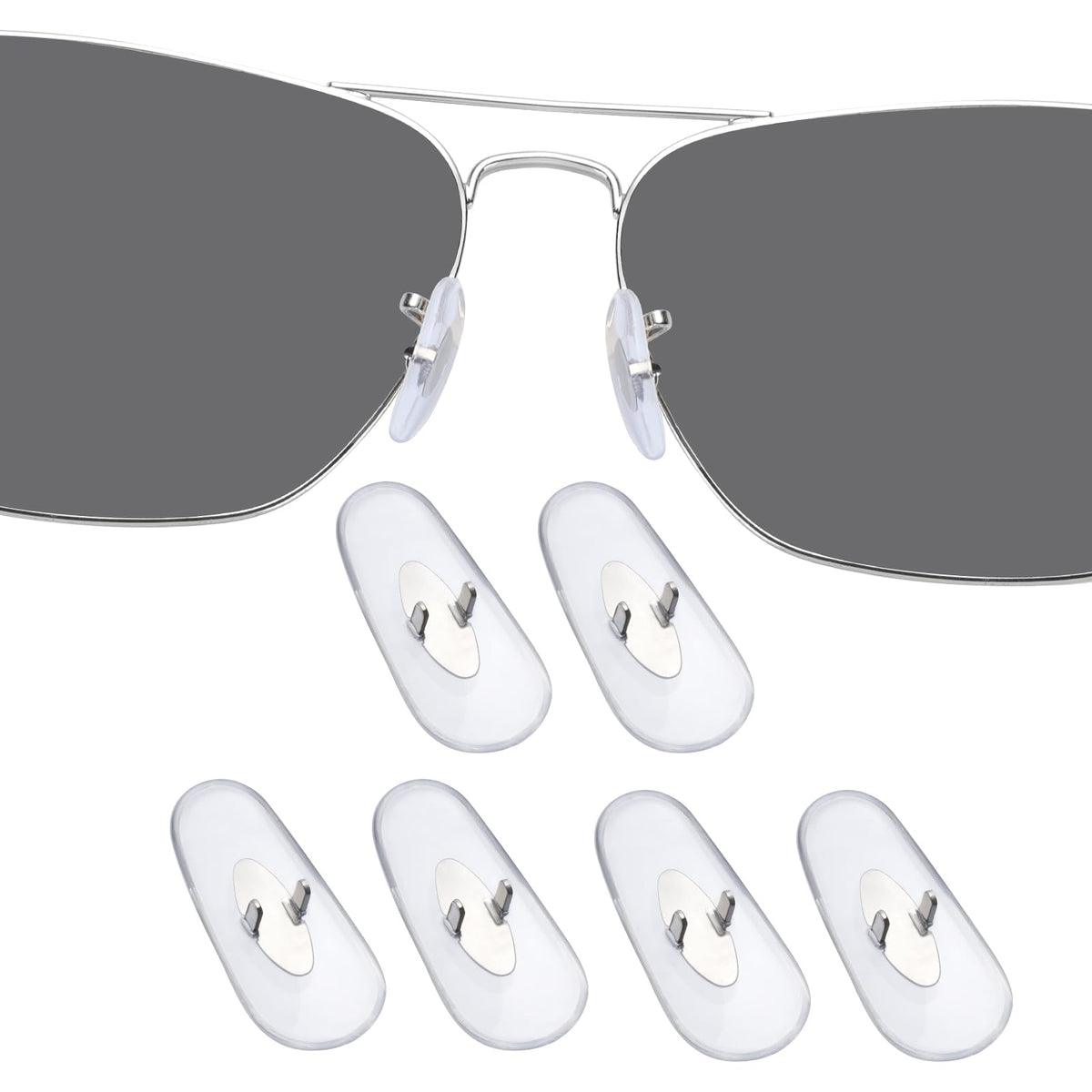 DROGO 3-pack clear silicone nose pads for Ray-Ban sunglasses RB3025/RB3026