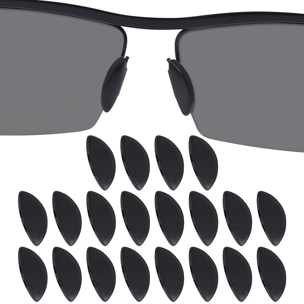 Drogo 10 Pairs Black Silicone Nose Pads 15mm D-Shape