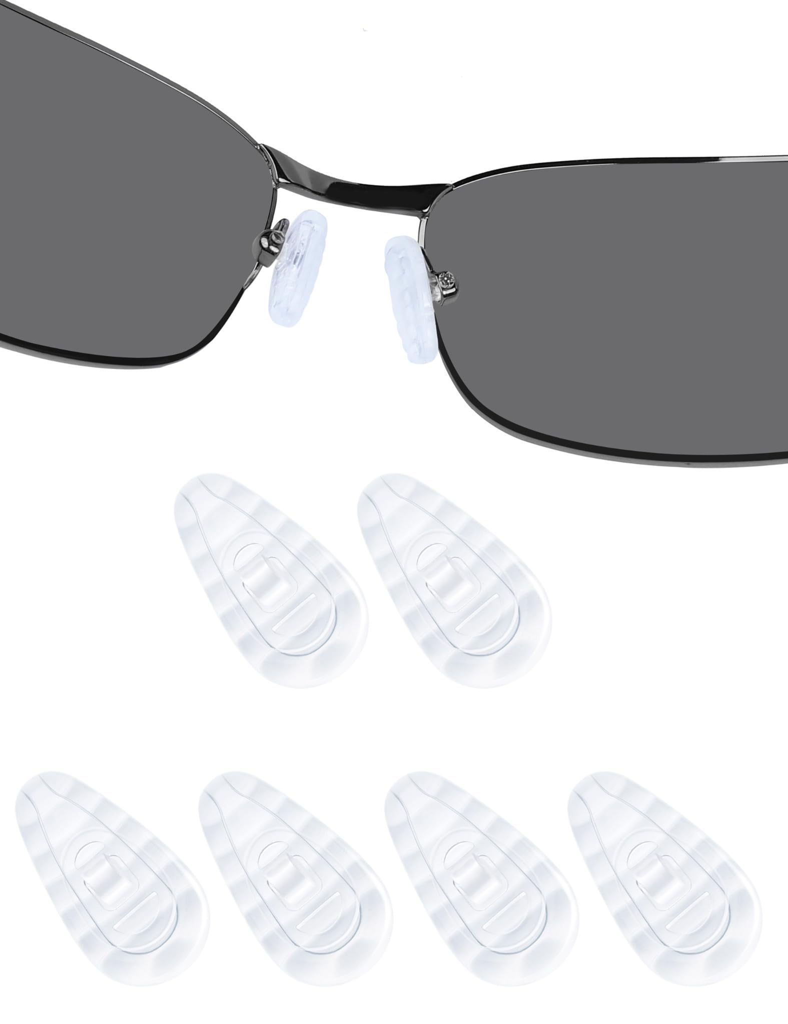 DROGO 3 pairs clear silicone nose pads (B-Shape) for sunglasses