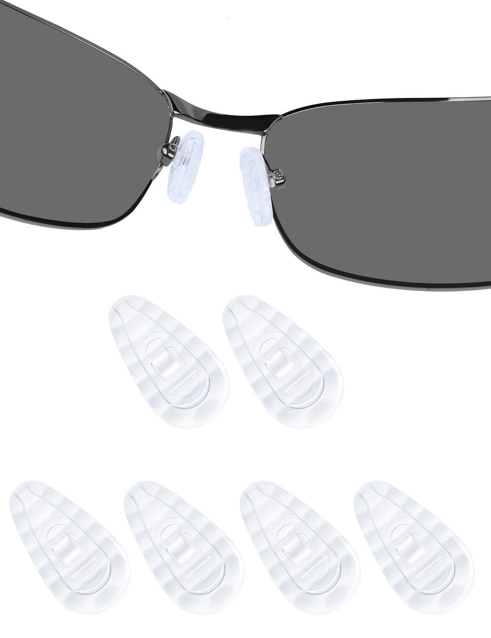 DROGO 3 pairs clear silicone nose pads (B-Shape) for sunglasses